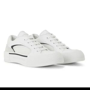 Alexander McQueen White Sneakers with Black Accents